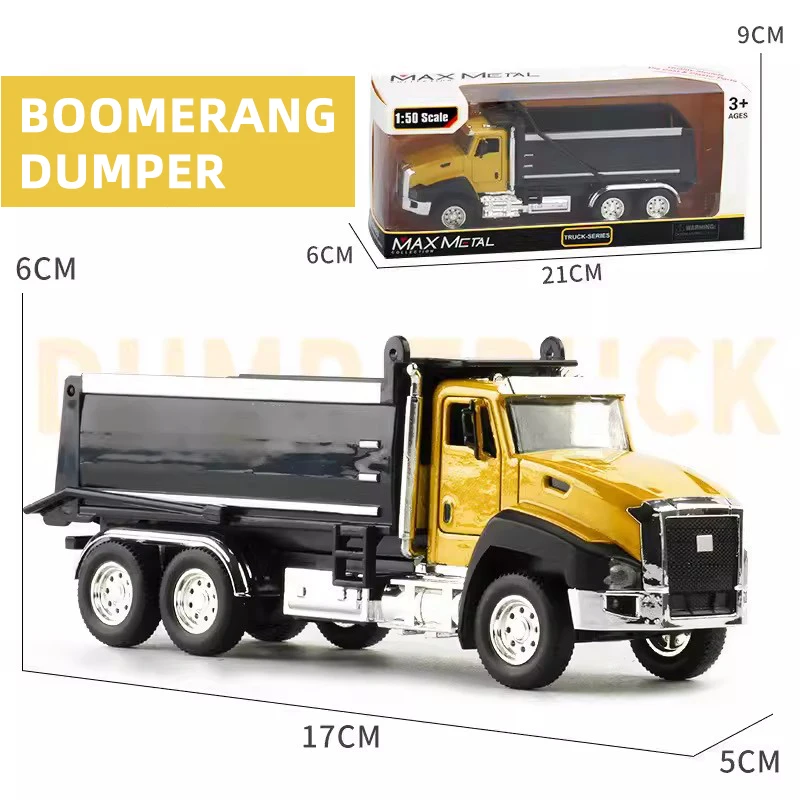 3 Pack of Diecast Engineering Construction Vehicles Dump Digger Mixer Truck 1/50 Scale Metal Model Cars Pull Back Car Kids Toys