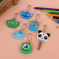Animal Cartoon Key Cover Cap Silicone Key Accessories for Key Control Key Holder Protector Dust Cover Organizer Key Wallets