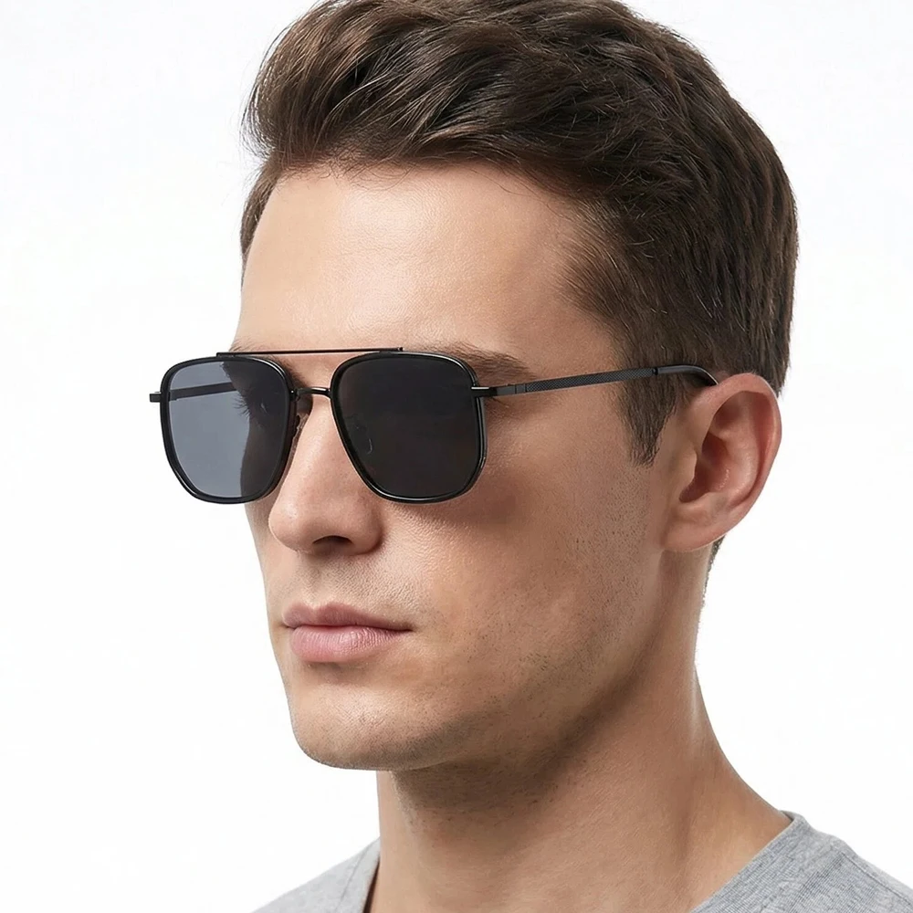 Retro Piloten-Sonnenbrille für Männer und Frauen Klassische Metall-Polygon-Sonnenbrille Modische Tägliche Dekorative Schattierungen Fahrbrillen