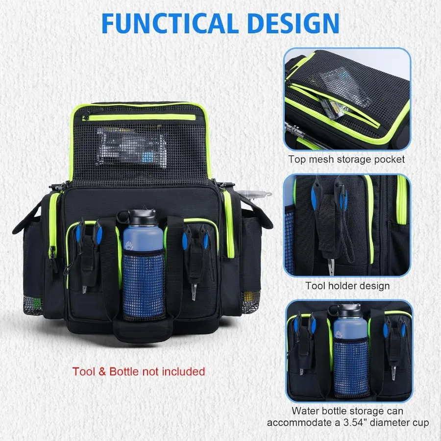 Goture حقيبة معالجة كبيرة 600D مقاومة للماء في المياه المالحة حقيبة معدات صيد الأسماك مع IPX5 إيفا أسفل SBS سحابات مخزن ما يصل إلى 6 قطعة 3700 #4