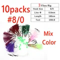 10pks 3Hooks Rig 8l0