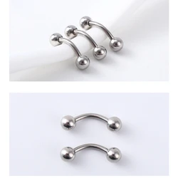 Piercing de titanio G23 para uñas, barra curvada de epoxi para ceja, Banana, cartílago de oreja, Tragus, joyería para Piercing corporal