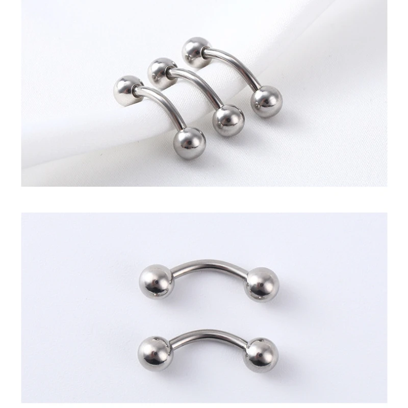 G23 Titanium Eyebrow Nail Epoxy Curved Barbells Piercing Curved Bar Banana Eyebrow Ear Cartilage Tragus Body Piercing Jewelry