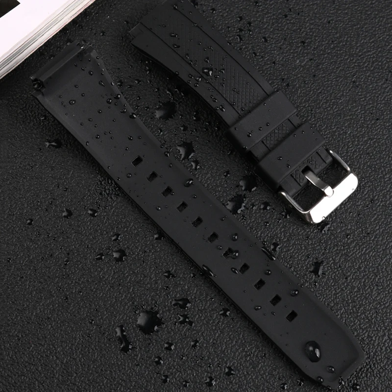 Sports Silicone Rubber Watch Strap For Casio Edifice EF-552 Watch bands EF-552D-1A Series Men\'s Black Bracelet Waterproof 20mm