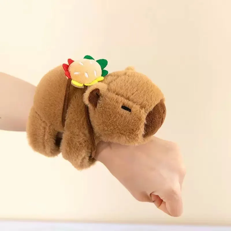 جميل كابيبارا الحيوان صفعة المفاجئة التفاف معصمه سوار أفخم محشوة الحيوان Kawaii كابيبارا اليد الدائري معصمه طفل ألعاب مضحكة