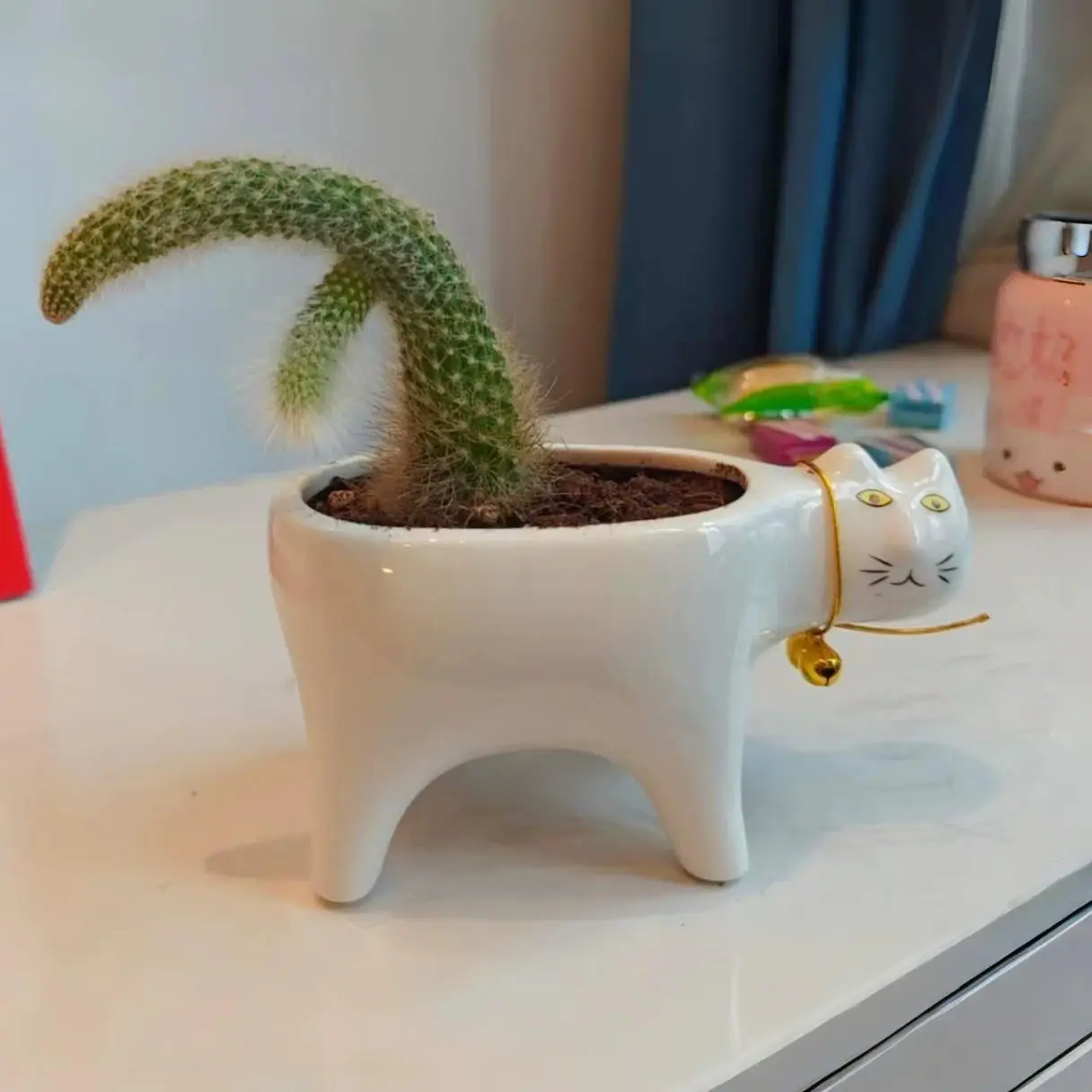 

HOT Cute Cat Plant Pot Ceramic Animal Planter Garden Balcony Decor Succulent Flower Pots for Bonsai Cactus Vase Dropshopping