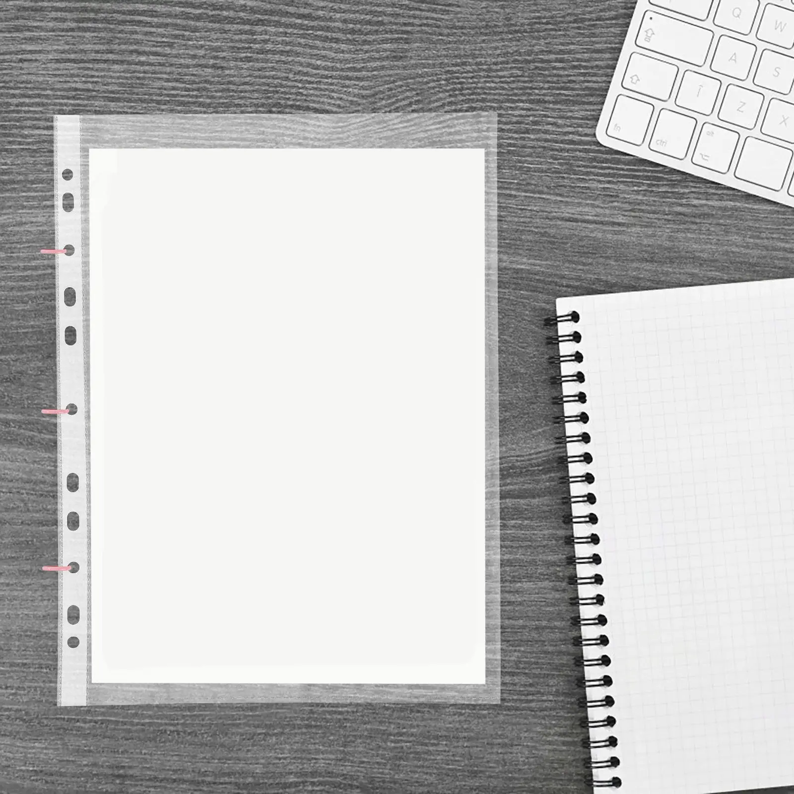 

100Pcs Binder File Sheet Protector Clear Transparent Document Protector PP Material Office Study File Organizer