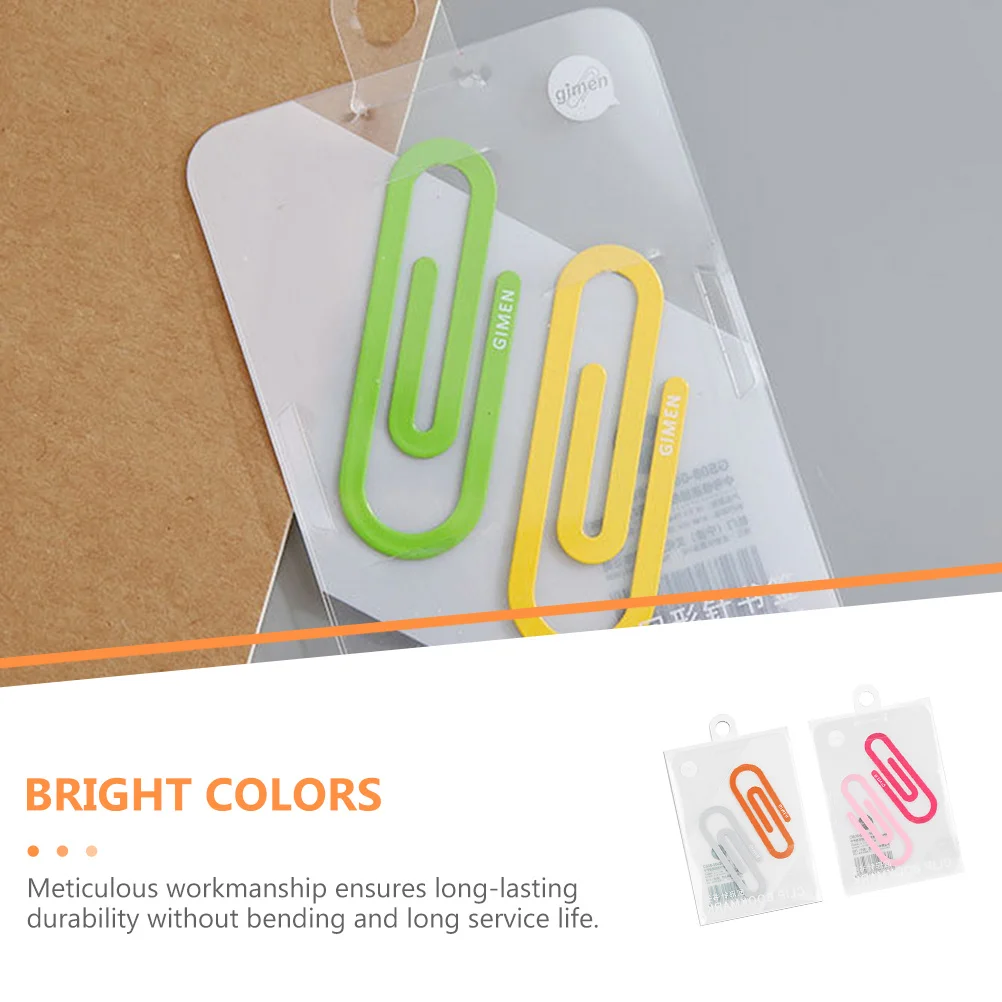 4 Pcs Bookmarks Paperclip Portable Clips Iron Stationery Paperclips Exquisite Multi-function File Lovely Clamps Student