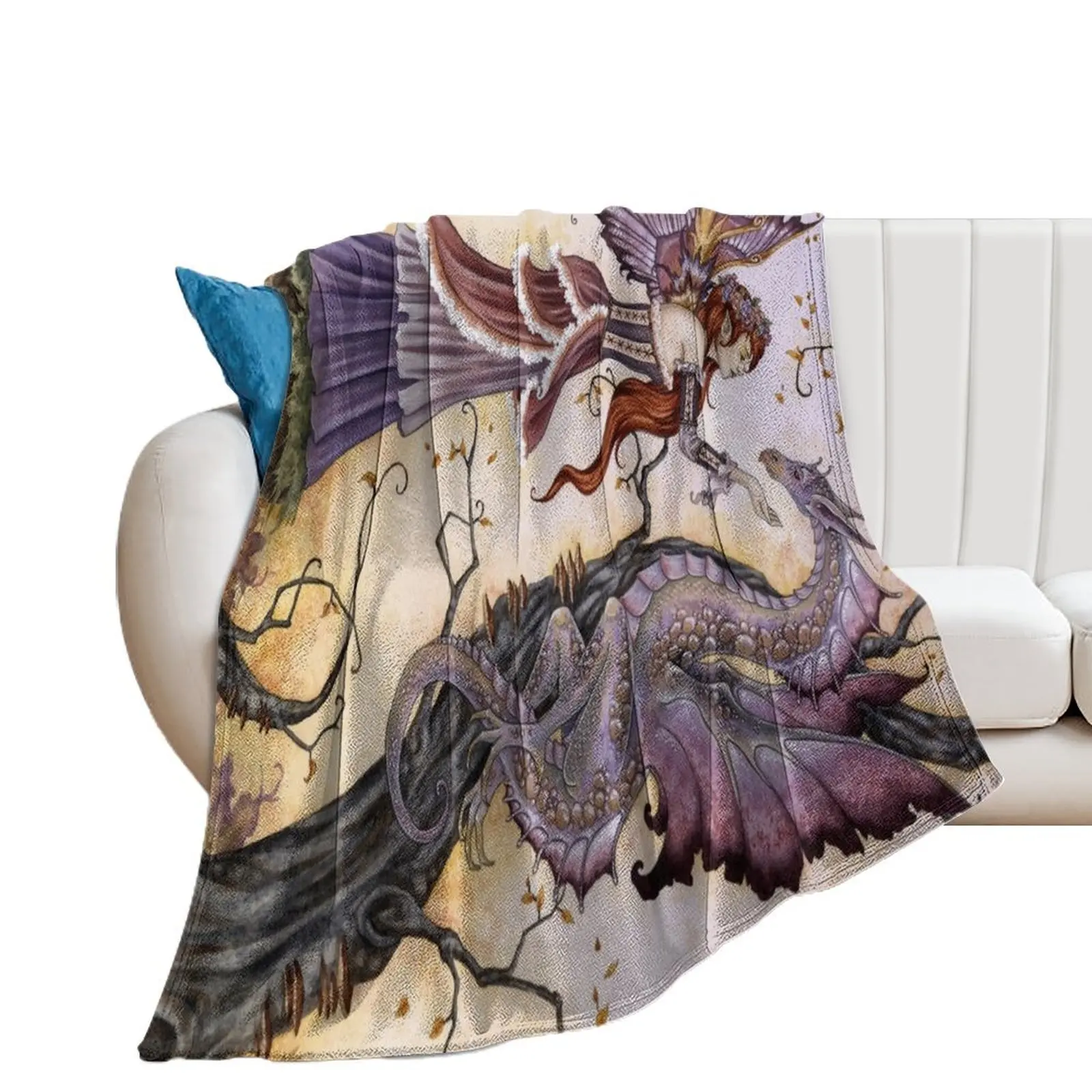 The Dragon Charmer Throw Blanket warm winter Blankets Sofas Of Decoration Loose halloween Blankets