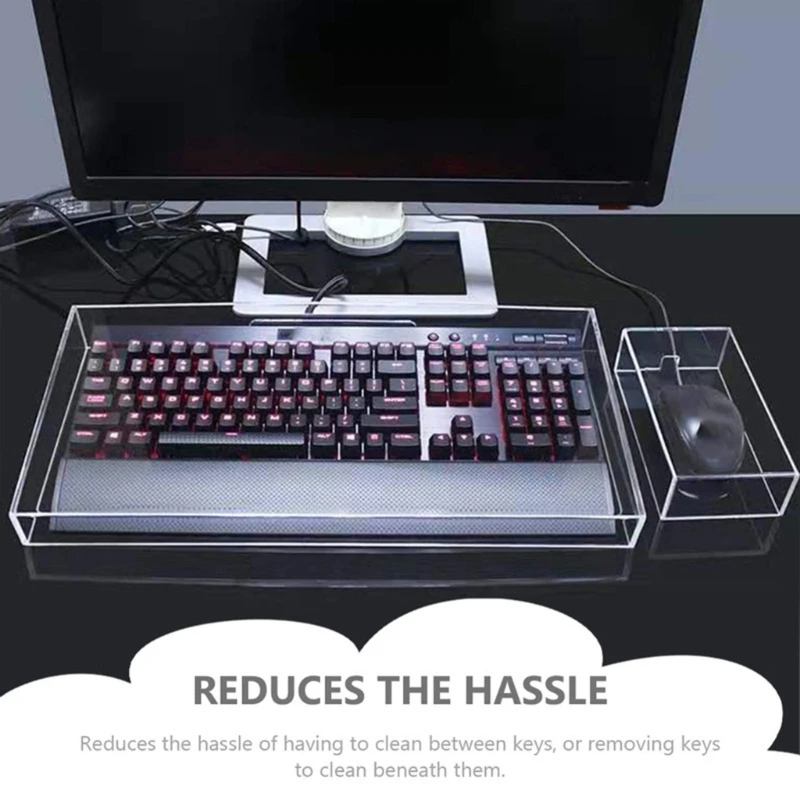 Keyboard Cover Acrylic Protector Case- Clear Anti for Desktop Laptop Gaming Computer Keyboard Stand Transparent