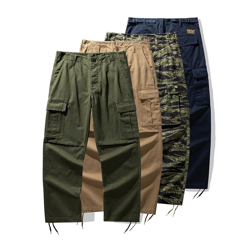 3902 M-65 Field  Style Premium Pants High Quality Cotton Multi Pocket Men\'s Cargo Trouser Tiger Stripe Camou Casual Wear