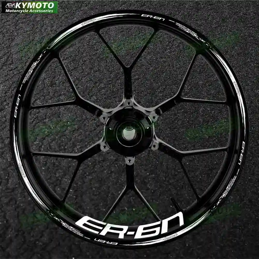 For ER-6N ER6N reflective motorcycle accessories 17 inch front and rear wheel stickers fairing hub decals stickers decoration