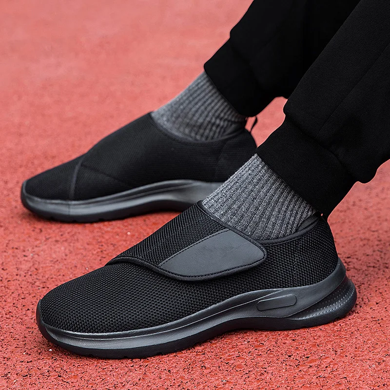 Homens inverno sapatos de caminhada de pelúcia quente mocassins planos ao ar livre preto tênis esportivos de fitness confortável tamanho grande 39-45