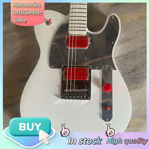 2023 John Ghost TL Electric Guitar, White Red Humbuckers Kill Switch Viral Hot Selling Metal Tele Guitar