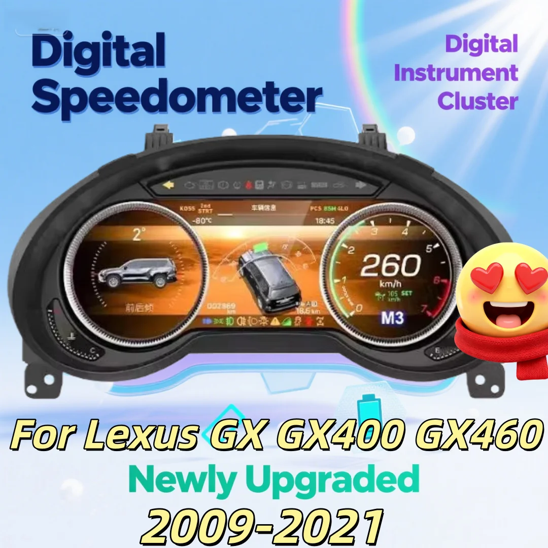 

12.3 inch Car Digital Dashboard Speedometer Carplay Cluster For Lexus GX GX400 GX460 2009-2021 Virtual Cockpit Stereo Auto