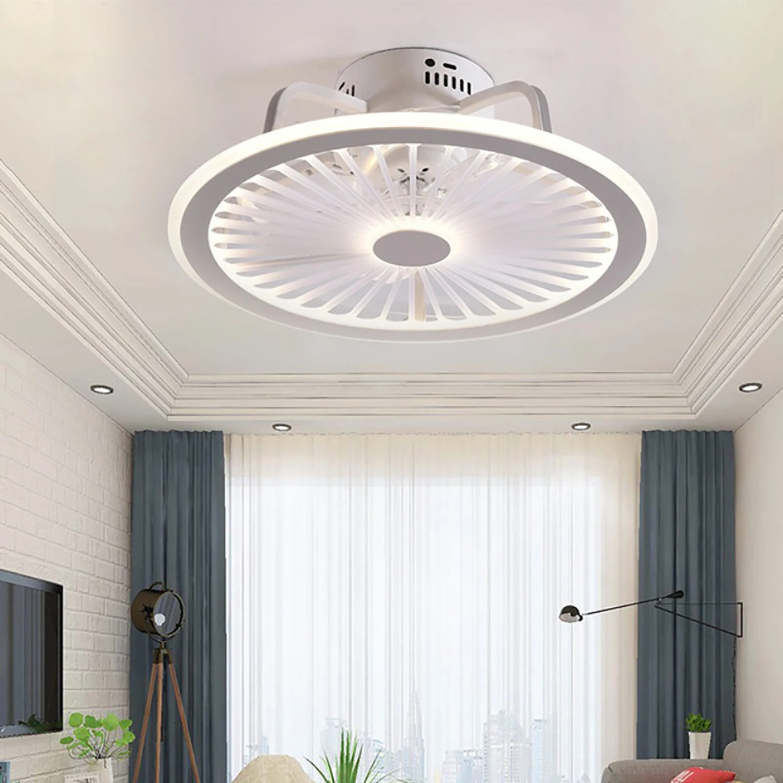 

Modern Round LED Ceiling Fan Light - Invisible Ceiling Lamp for Home - Energy-Efficient, Quiet, and Sleek Design