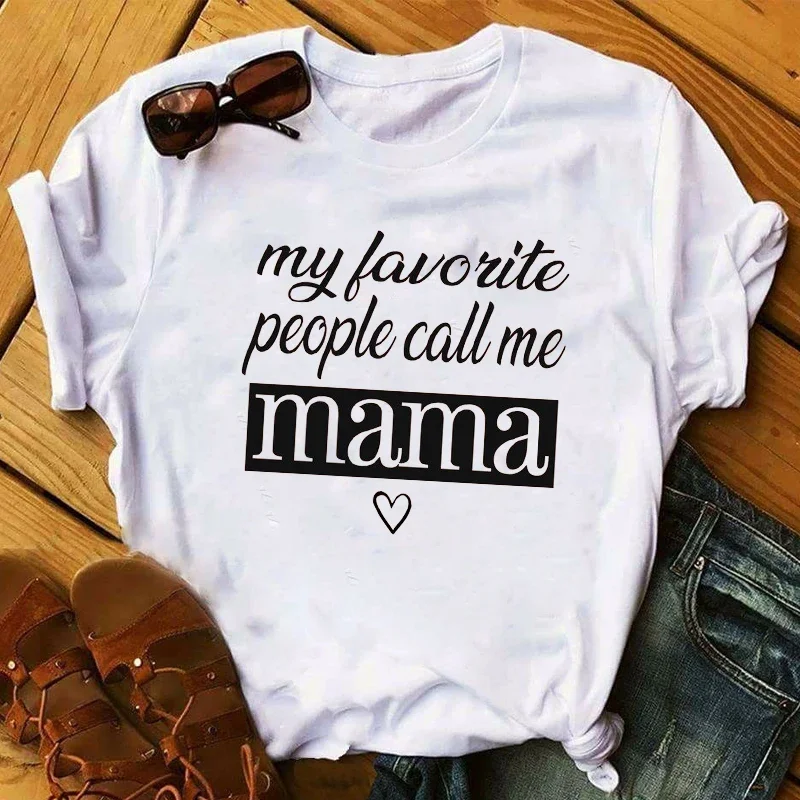 Kobiety Mama listy prezent moda Mama dama dzień matki damskie graficzne Tee T Shirt Top T Shirt T Shirt damski