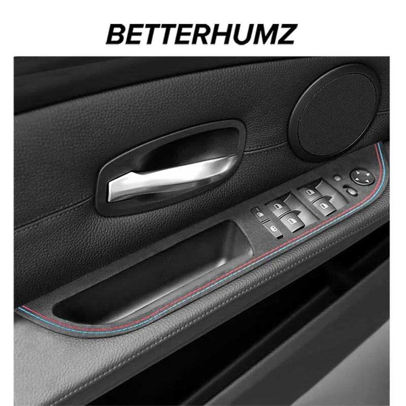 Betterhumz For BMW E60 Serie 5 2008-2010 Made of Alcantara Window Switch Lifter Panel Trim Sticker Car Interior Auto Accessories