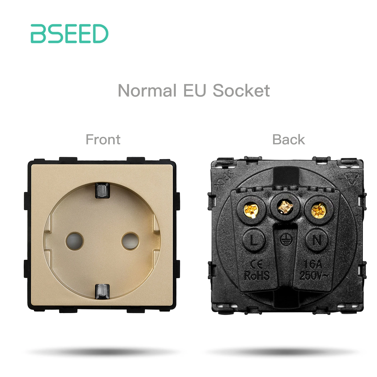Bseed eu standard wand steckdose usb steckdose ohne glasscheibe diy funktions teile typ-c lade anschluss teil 110-250v 16a