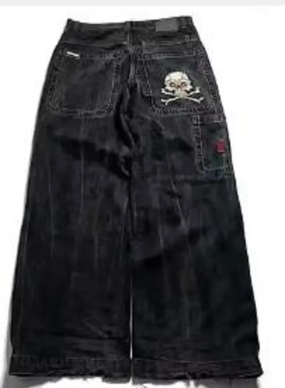 Streetwear Punk Hip Hop Jeans West Coast Workwear Ripped Rap Style Loose Wash Plus Size Clothing Men Mopping Pants