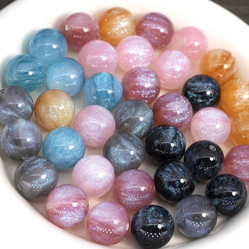 Free Shipping 50pcs 16mm Glitter Bling Chunky Round Gumball Resin Jewelry Beads Ornament Accessory Material Necklace Earring DIY