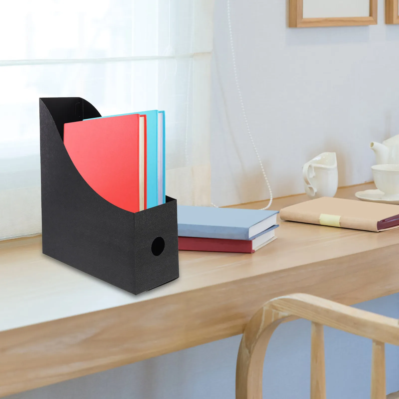 

2Pcs Simple Desktop File Holders Stable Polypropylene Book Organizers Household Office Supply Magazine File Rack
