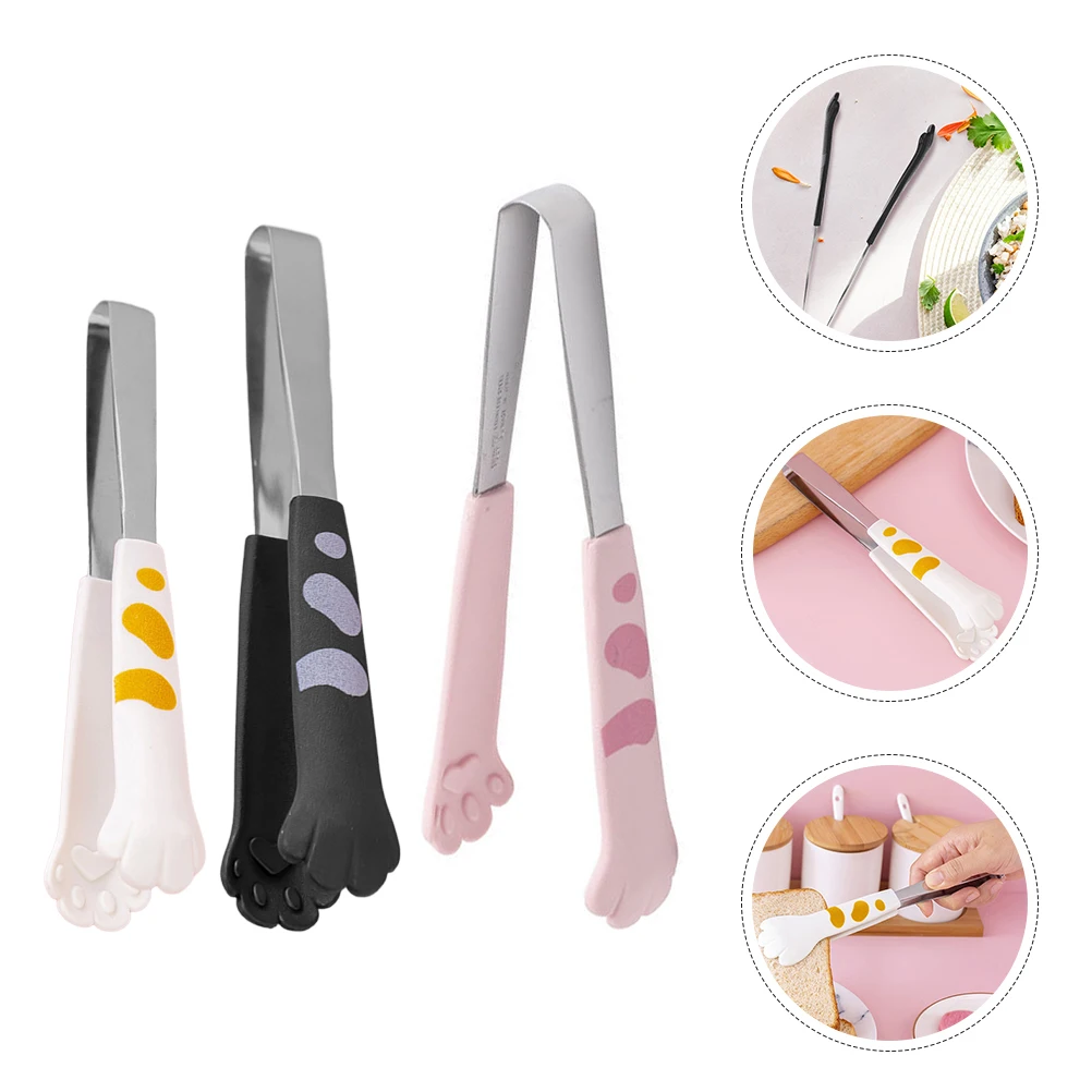 

3pcs Food Tongs Multi-Function Bbq Clip Ergonomic Cooking Tong Portable Grill Clamp Salad Tong Outdoor Accessory