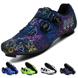 New Professional Cycling Shoes Men Locking Booster Shoes Breathable Double Knob Buckle Women SPD Hard-Soled Road Cycling Shoes