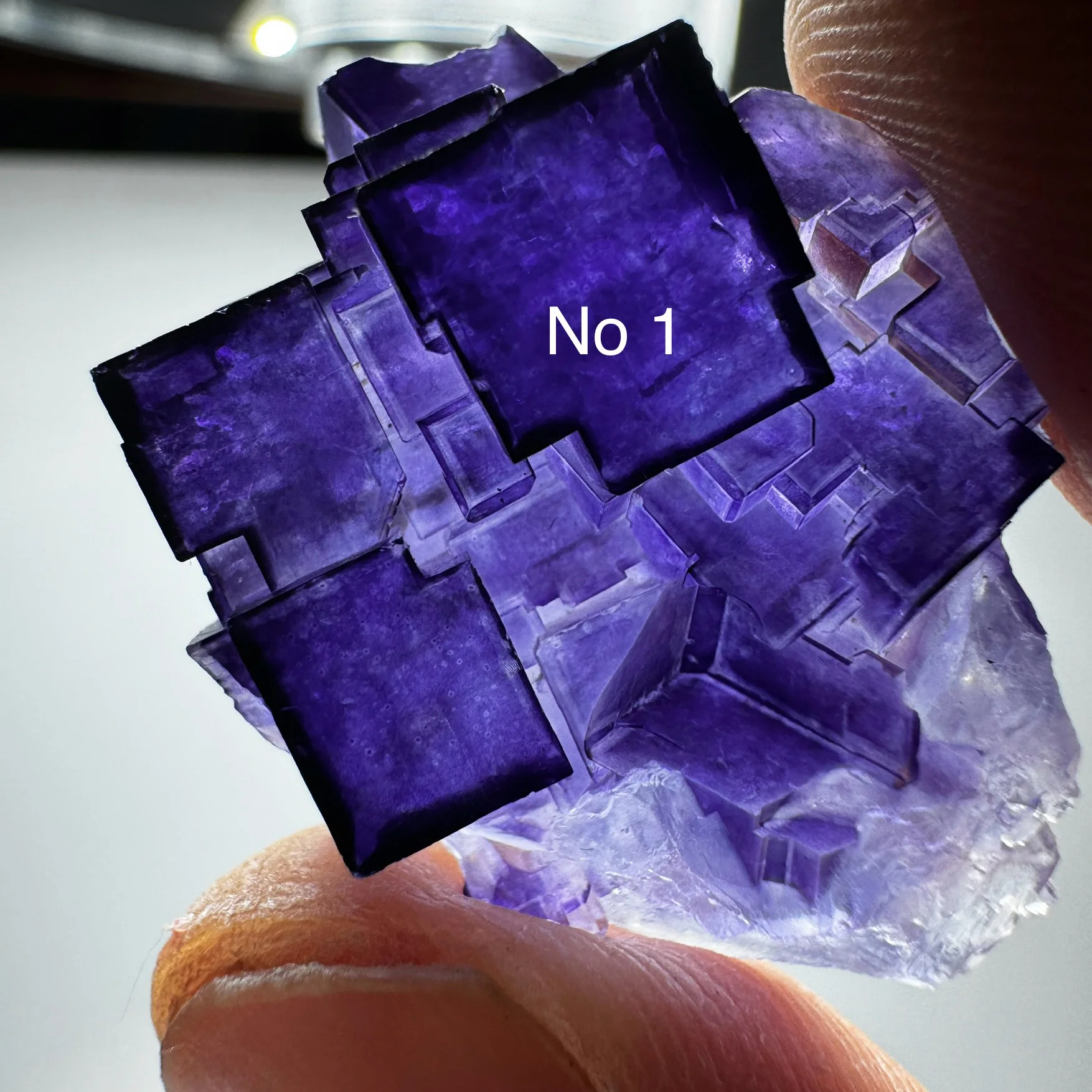 Natural China Stepped Purple Matrix Fluorite Specimen Crystal Mineral Quartz Rock Healing Stone Home Desk Decor DD1-4