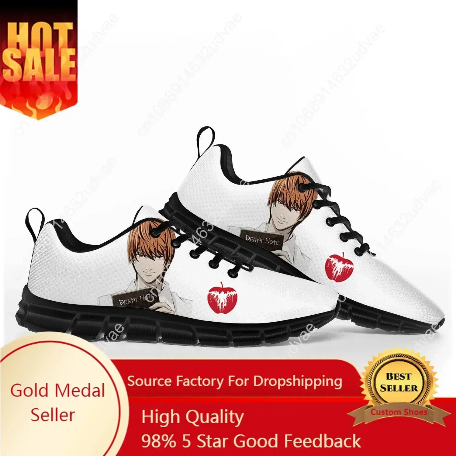 Death Note Yagami Lawliet L Sports Shoes Mens Womens Teenager FashionSneakers Casual Custom High Quality Couple Shoes