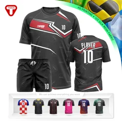 Men Sports Short Sleeve Mesh Breathable Casual Fashion Set Running Fitness Basketball  T-shirts Shorts Set Two-Piece Tracksuits