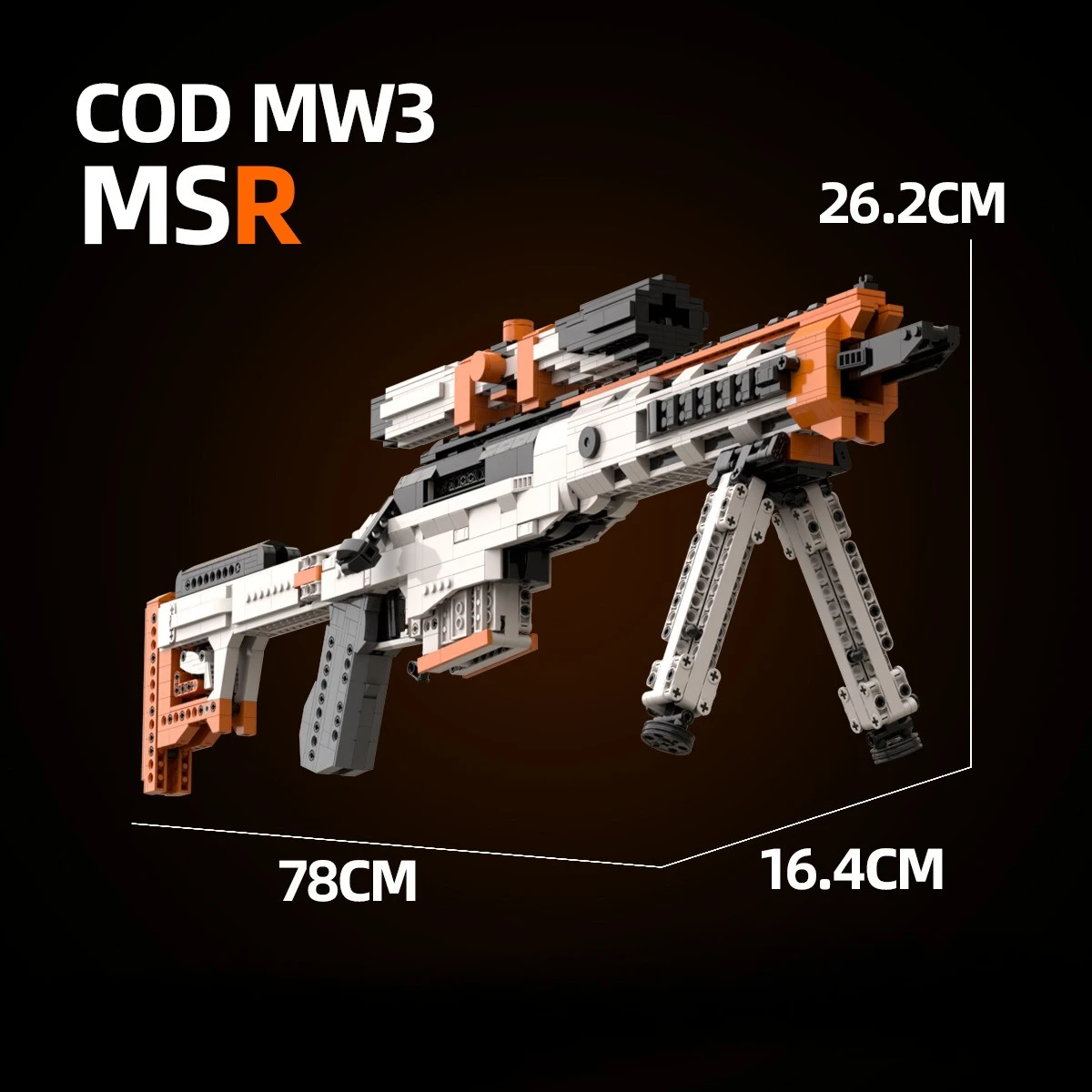 

2026 MOC Building Block Gun Assembly Can Shoot Puzzle Large Sniper Gun Assembly Toy High Difficulty MSR Collection Bricks Toy