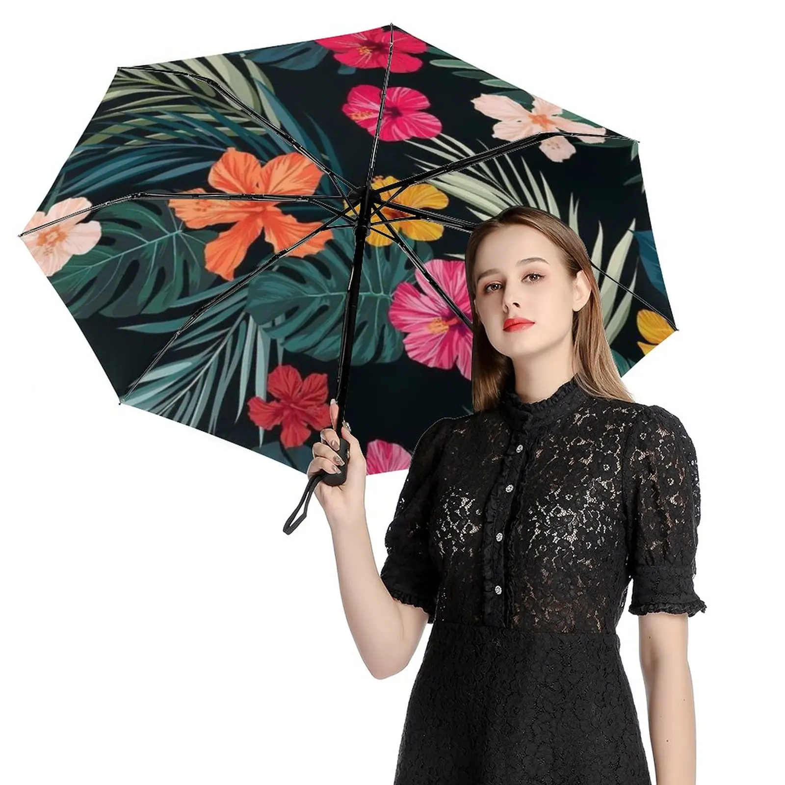 

Automatic Umbrella Rain Sun Rain Anti Uv Windproof Beach Umbrella Girl Parasol Folding Parasol Umbrellas Rain Women Portable28