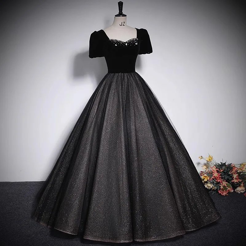 Black Quinceanera Dresses Beading Crystals Party Dress Ball Gown Shinny Prom Dress Noble Robe De Bal Vestidos New for Women