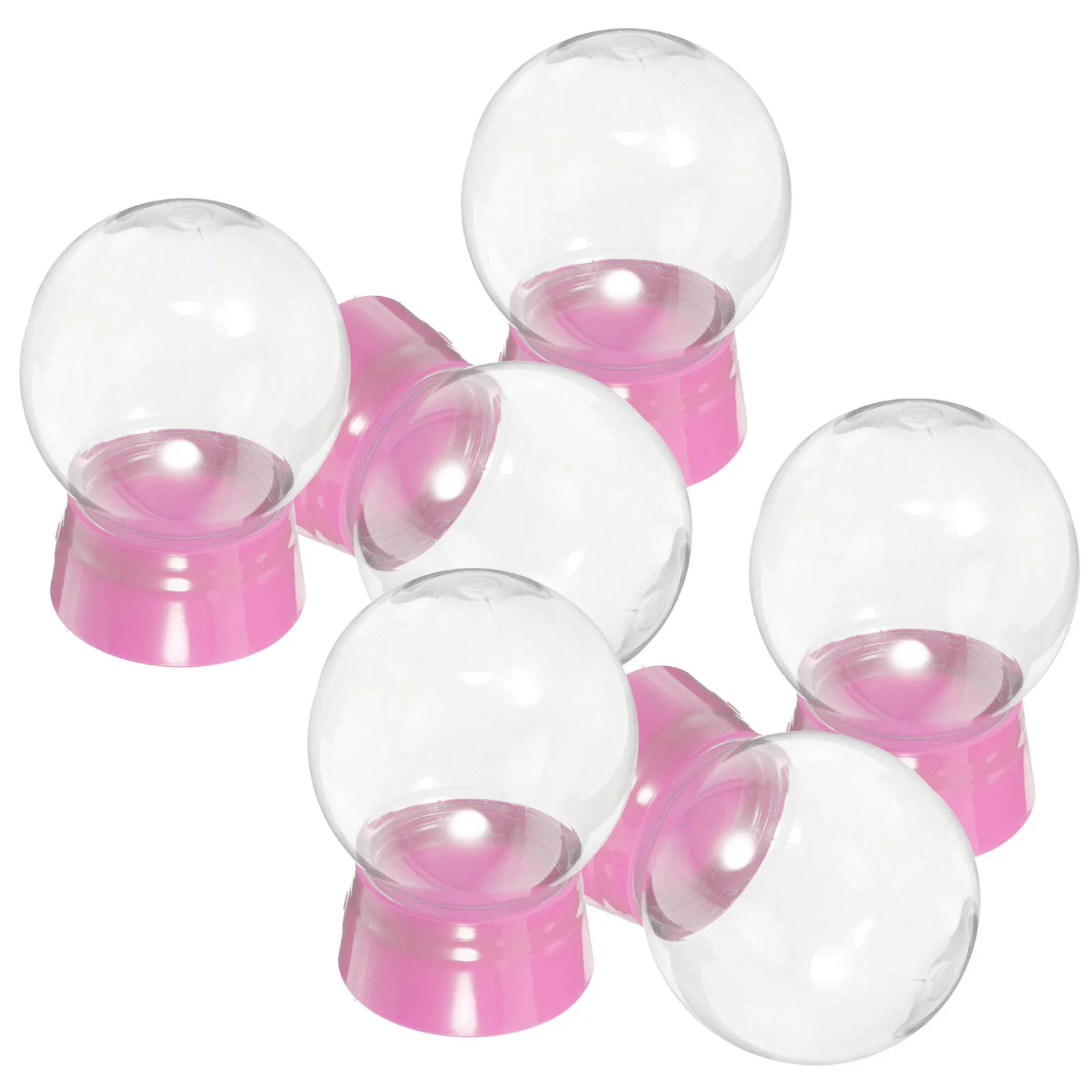 

6Pcs Transparent DIY Snow Globe Plastic Round Jar 270Ml Empty Fillable Water Globe Screw Cap Christmas DIY Craft Supplies
