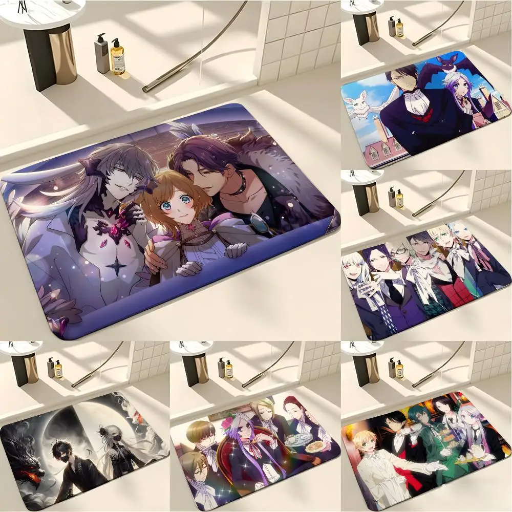 ANIME D-Devils and R-Realist Floor Mat Absorbent Floor Mat Non-Slip Entrance Rug for Bathrooms Restrooms and Toilets