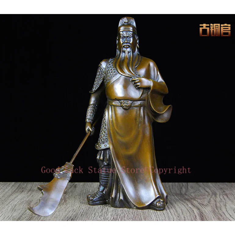 family Company home business efficacious Protection-Martial arts fortune God GUAN GONG Guandi Retro FENG SHUI bronze statue