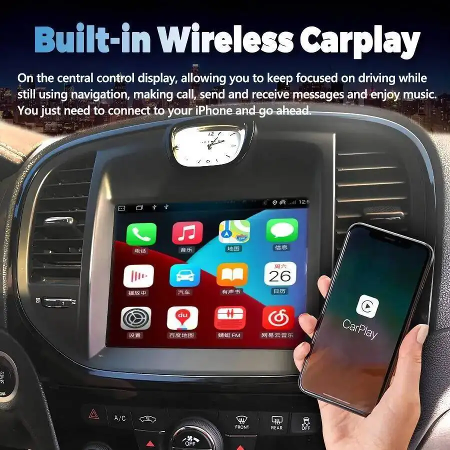 8.4'' Android Screen For Chrysler 300 300C 2011-2014 For Challenger 2011-2014 Multimedia Bluetooth Carplay Video Player DSP 4G