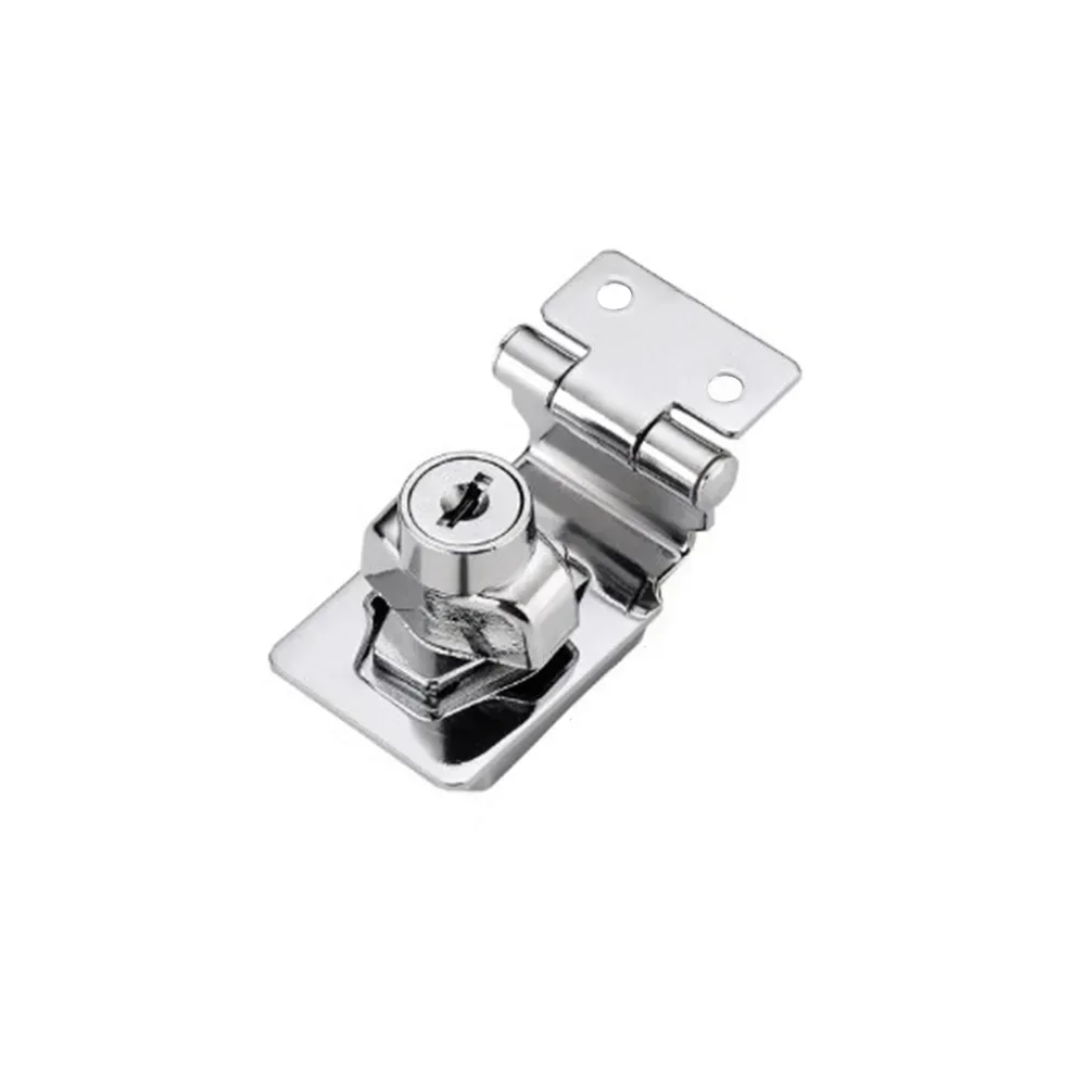 Functional Drawer Locking Device For Cabinets Featuring A Secure 90 Degree Configuration And Includes Two Access Keys