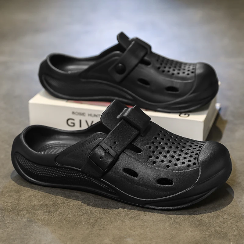 Men's Summer 2026 New Casual Beach Soft Bottom Anti-slip Sports Headed Clog Shoes Breathable Thick Heel EVA Material