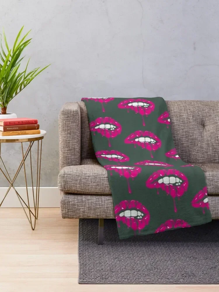 Ben Azelart Merch Stay Wild Lip Throw Blanket valentine gift ideas Single Cute Blankets