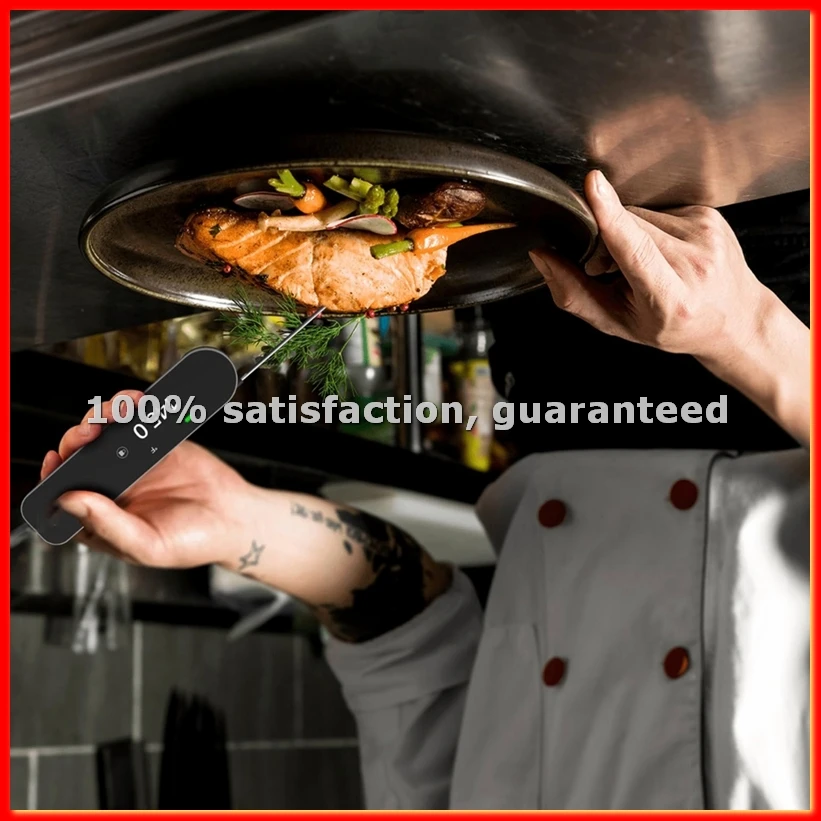 

Ультрабыстрый термометр для мяса с мгновенным считыванием показаний (0,5 с), цветной TFT-экран, точность ±0,5 ° Высокая точность, водонепроницаемость IP67, перезаряжаемый, ABWY