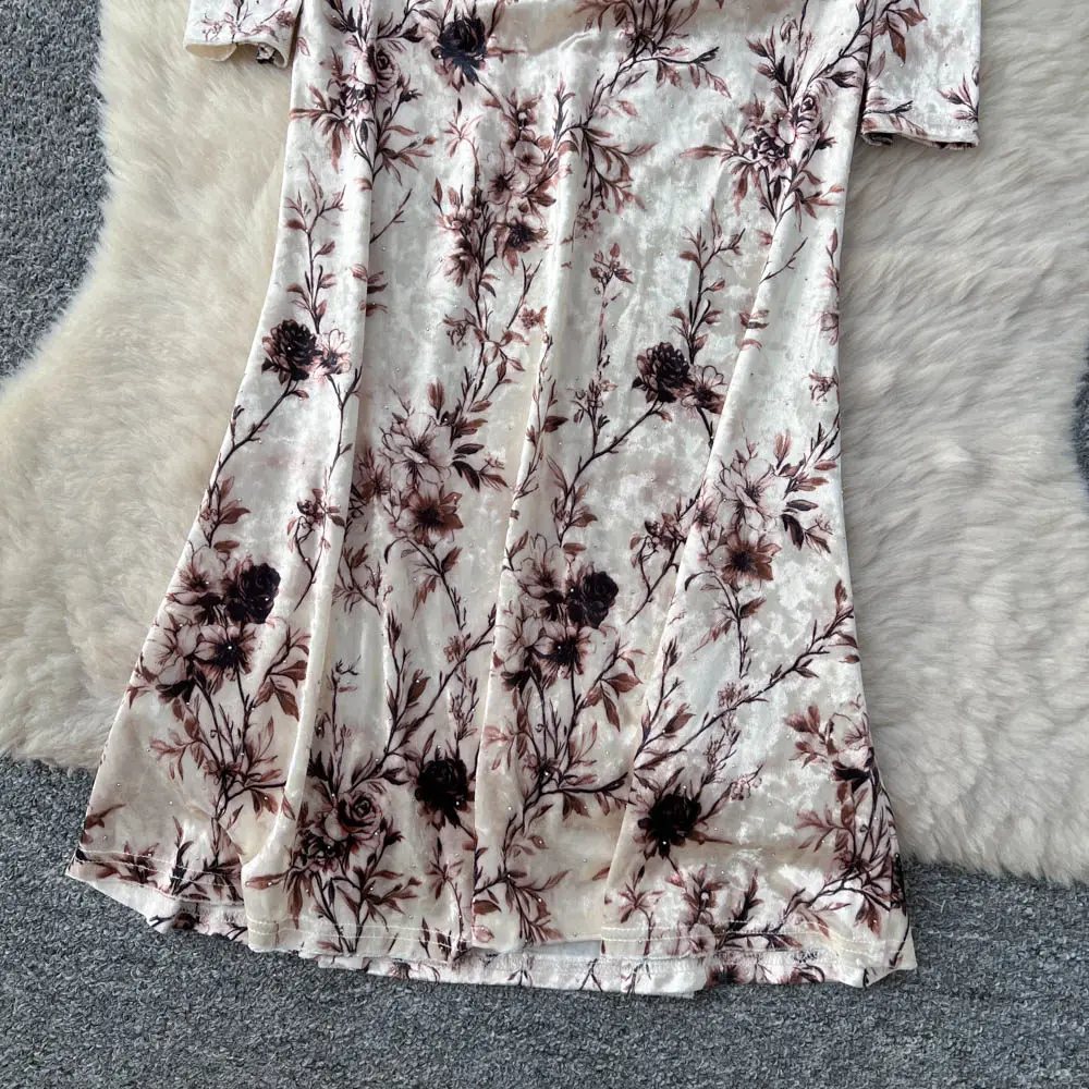 Elegante abito Vesditod da festa in velluto con scollo a V vintage, moda coreana, abiti da cerimonia per abiti da donna