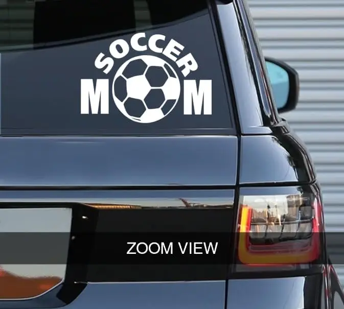 

1PC Soccer Mom Decal – Indoor and Outdoor use | White Vinyl Sticker | Waterbottles Truck Window Laptop