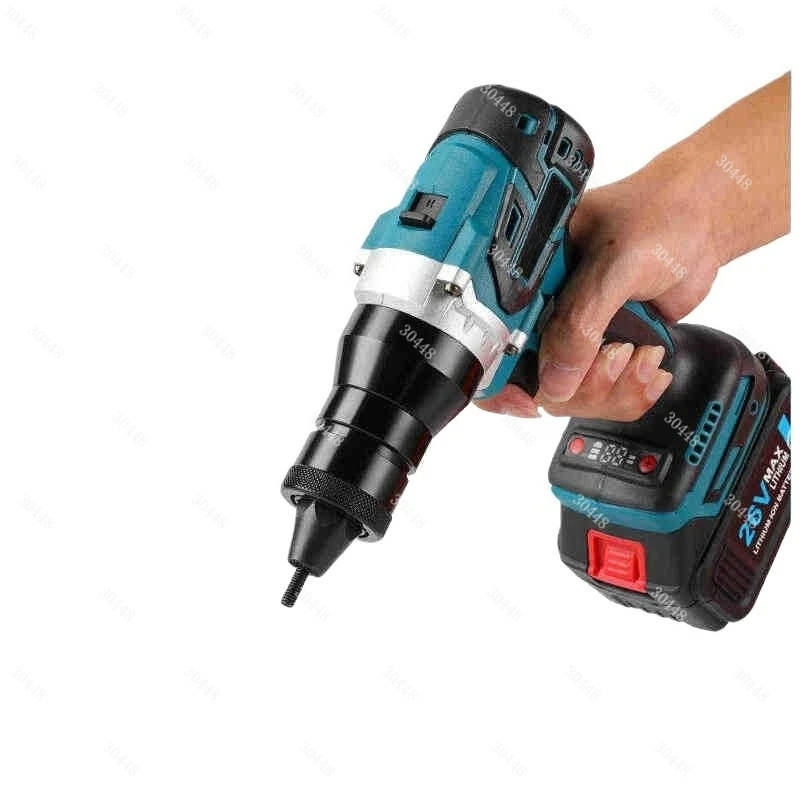 Automatic Rivet Nut Gun M3-M10 Head Multifunction Cordless Lithium Riveting Tool Electric Blind Rivet Gun Press Tool