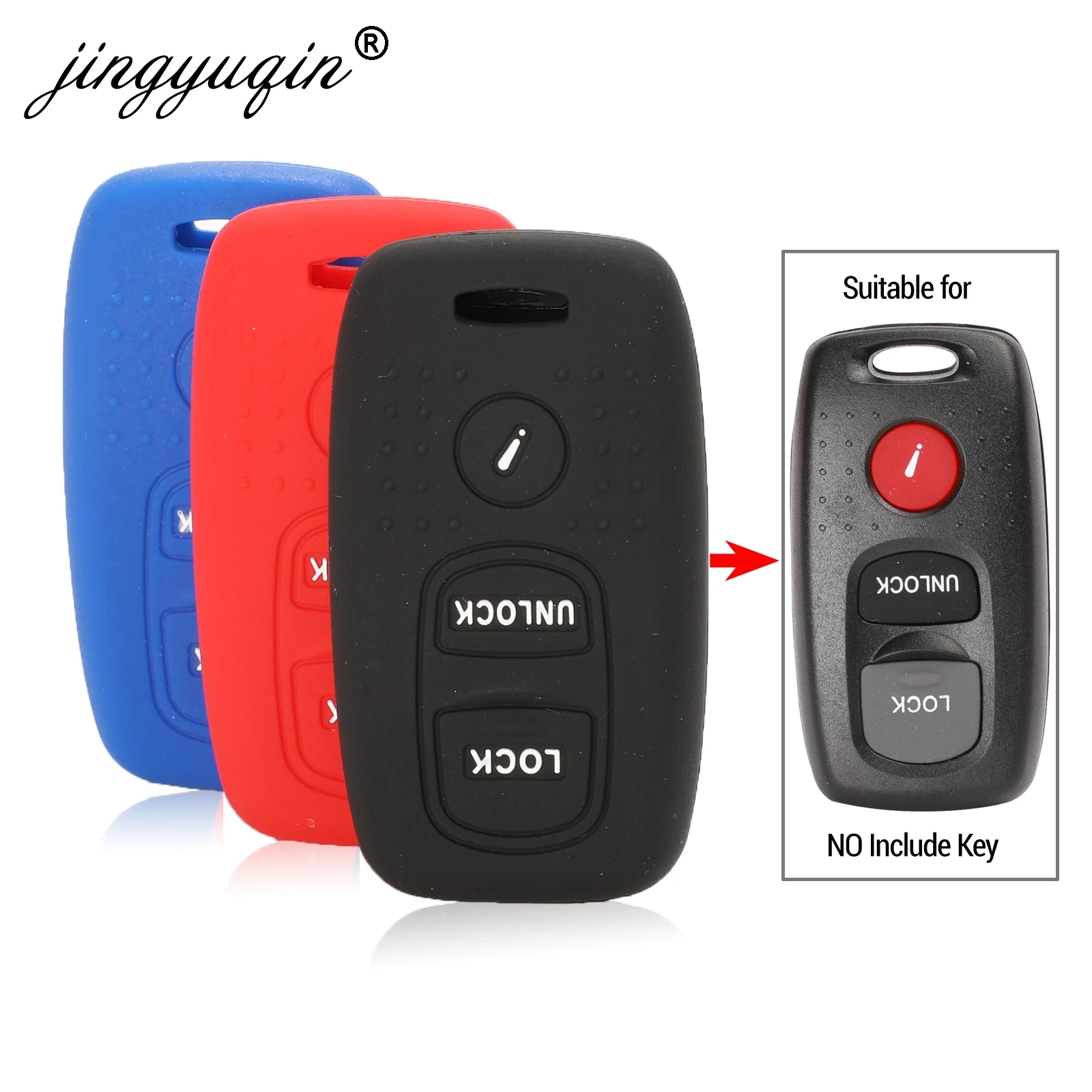 jingyuqin Silicone Key Case For Mazda 2 3 Mazda6 323 626 MPV Protege 5 Fob 2+1 3 Buttons Car Keyless Remote Cover