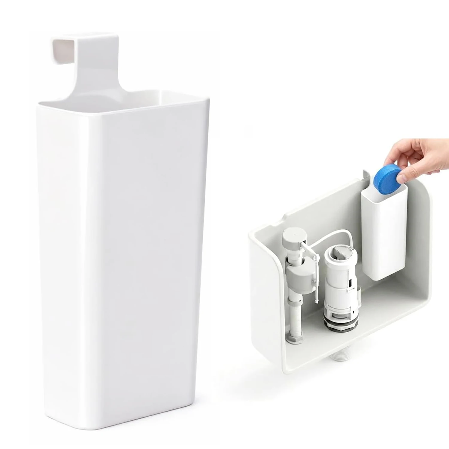 iLMH Toiletten-Spenderbox-Ersatzteil, WC-Reiniger-Pufferbox, Hängende Spenderbox mit langsam freigebendem Spender, Verlängert die Reinigungsdauer