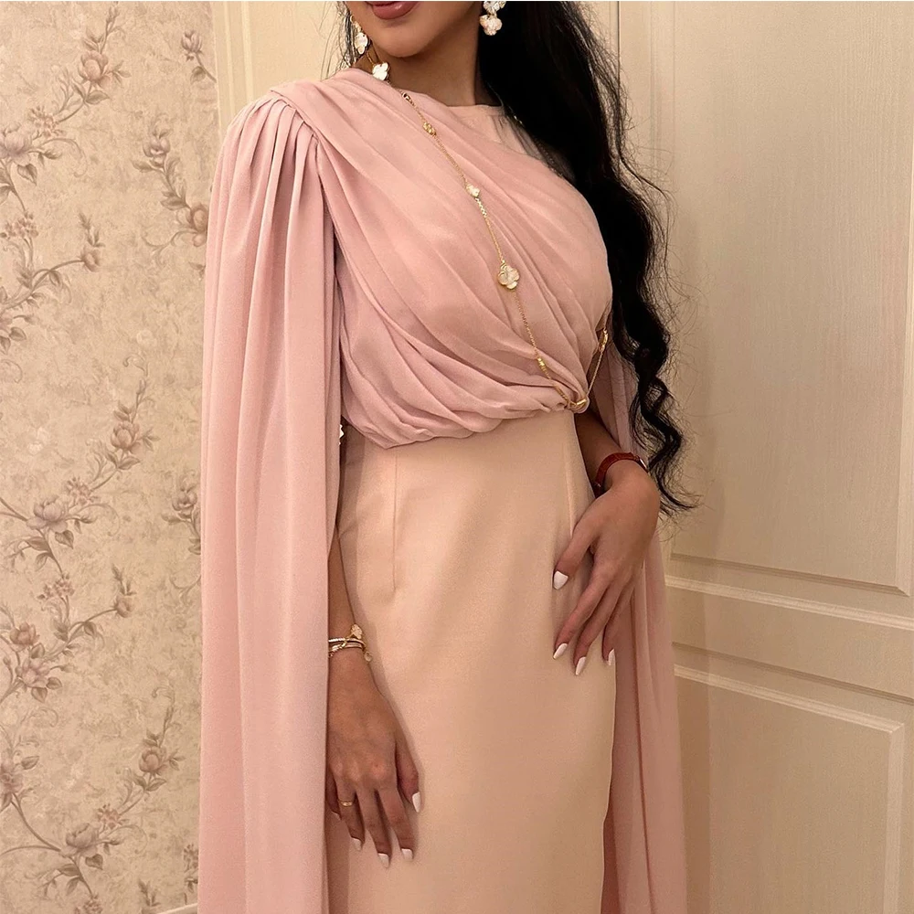 Temperament  Pleat Girdling Crew Neck Ankle Length Straight Vestidos Para Mujer Chiffon Draped Contrast Color платье вечернее