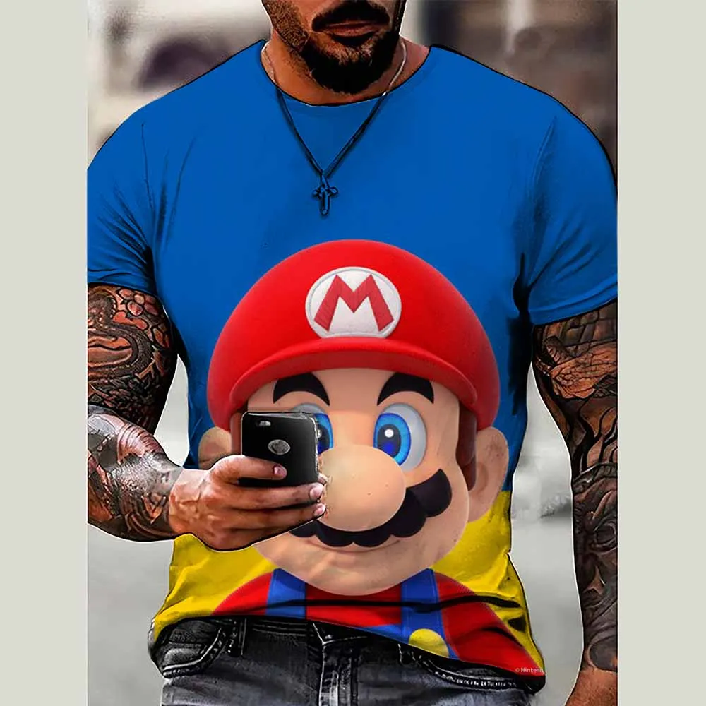

Футболка с детской игрой Super Mario Bros, детская одежда с героями мультфильмов для мальчиков, футболки для мальчиков, футболки Luigi Mario, детские футболки с короткими рукавами
