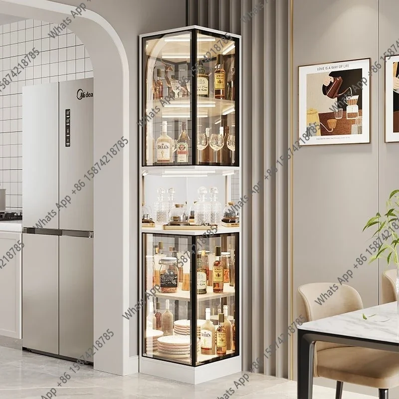 

X LZ Прозрачный стеклянный барный шкаф-витрина для гостиной, мобильный винный шкаф, кухонный шкаф для хранения, декоративный стеллаж в китайском стиле